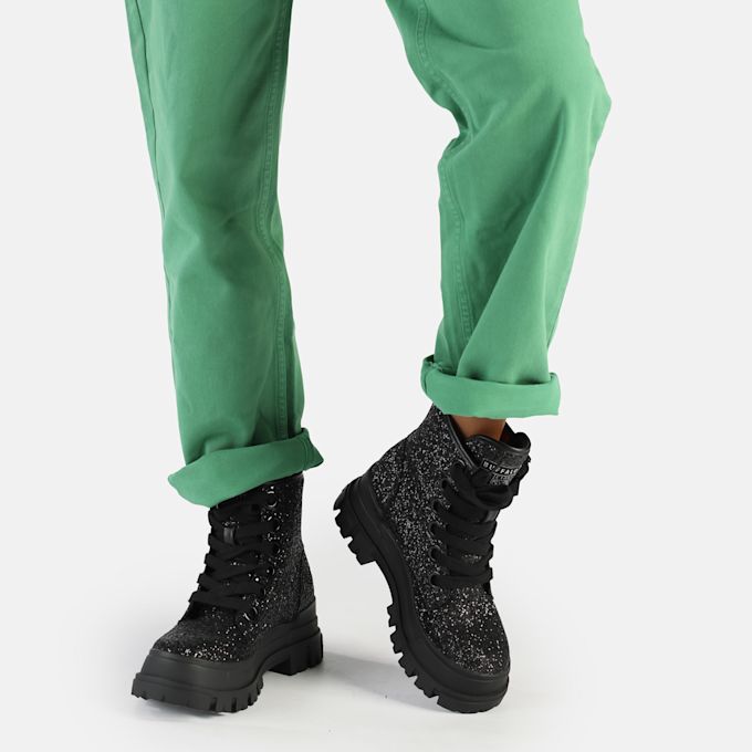 Buffalo Aspha Lace Up Hi botín vegano, purple love negro 63518 2