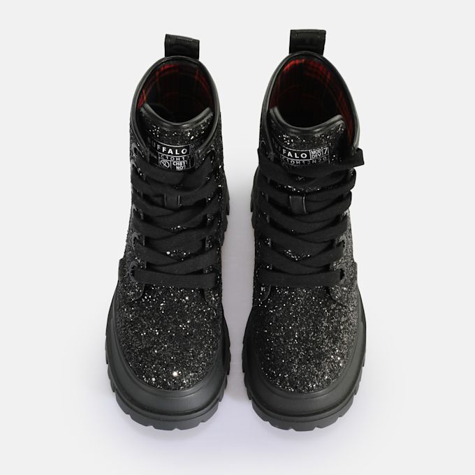 Buffalo Aspha Lace Up Hi stivaletti vegani, viola sirena nero 63518 3