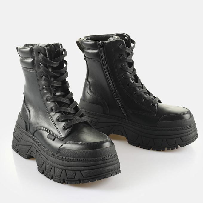 Buffalo Fusion Lace Up MID black 65069 3