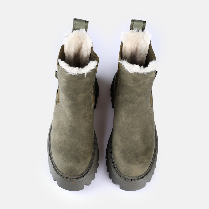 Buffalo Aspen Lace Up Warm grün 91241 2