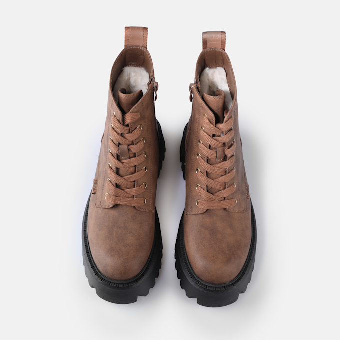 Buffalo Aspen Lace Up Warm brown 91248 2