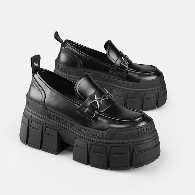 Buffalo Gospher Loafer Tribal schwarz 91637 3