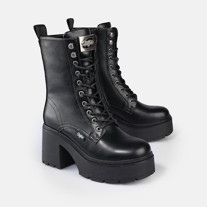 Buffalo Mila Lace Up MID nero 91207 3