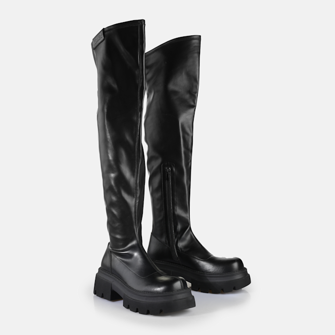 Buffalo Mave Overknee negro 91231 3