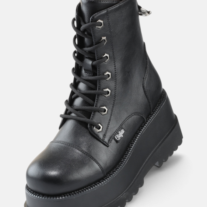 Buffalo Stack Lace Up MID nero 104560 4