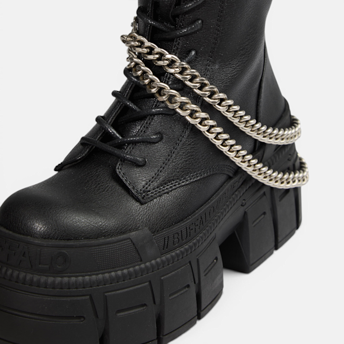 Buffalo GOSPHER LACE UP MID CHAIN - VEGAN NAPPA schwarz 104589 5