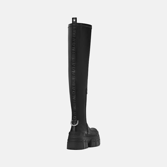 Buffalo GOSPHER OVERKNEE - VEGAN NAPPA black 104602 4