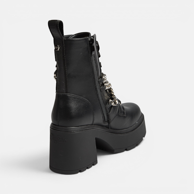 Buffalo MILA LACE UP CHAIN MID - VEGAN NAPPA Schwarz 104638 3
