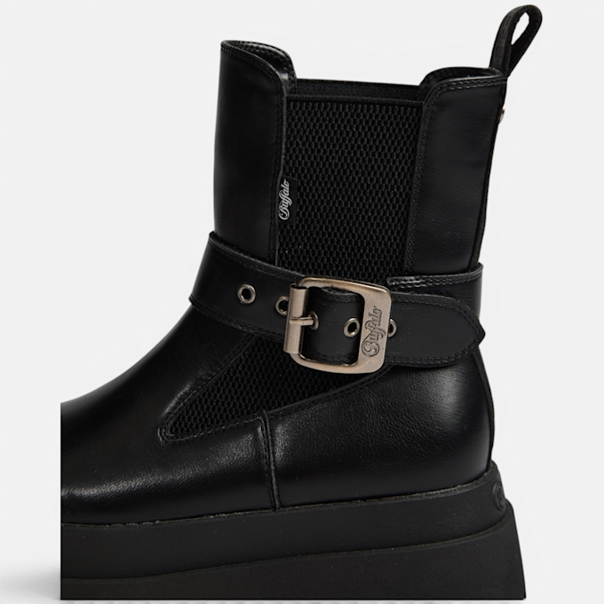 Buffalo PLUTO CHELSEA BIKER MID - VEGAN NAPPA Schwarz 104647 4