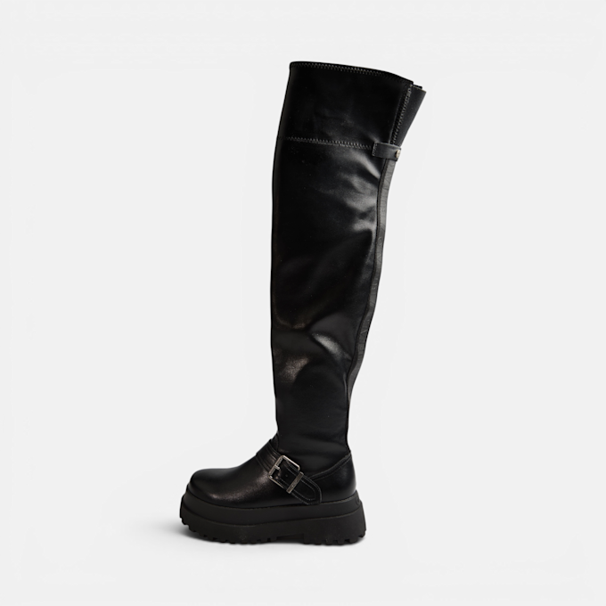 Buffalo PLUTO BIKER OVERKNEE - VEGAN NAPPA black 104649 1
