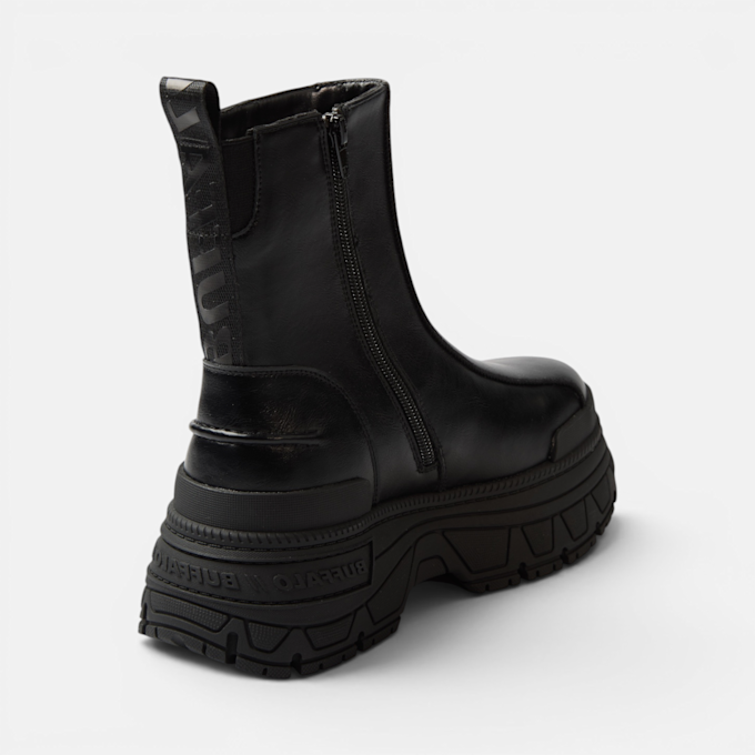 Buffalo FUSION PANEL ZIP MID - VEGAN NAPPA black 104680 3