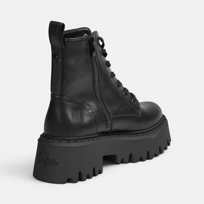 Buffalo ASPEN LACE UP MID - VEGAN NAPPA black 104717 3