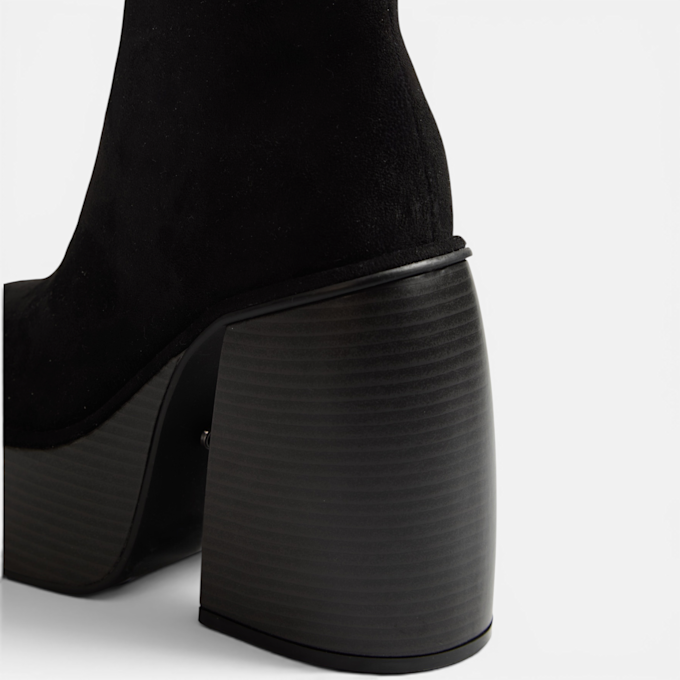 Buffalo HEART BOOTIE STACK - VEGAN SUEDE black 104863 4