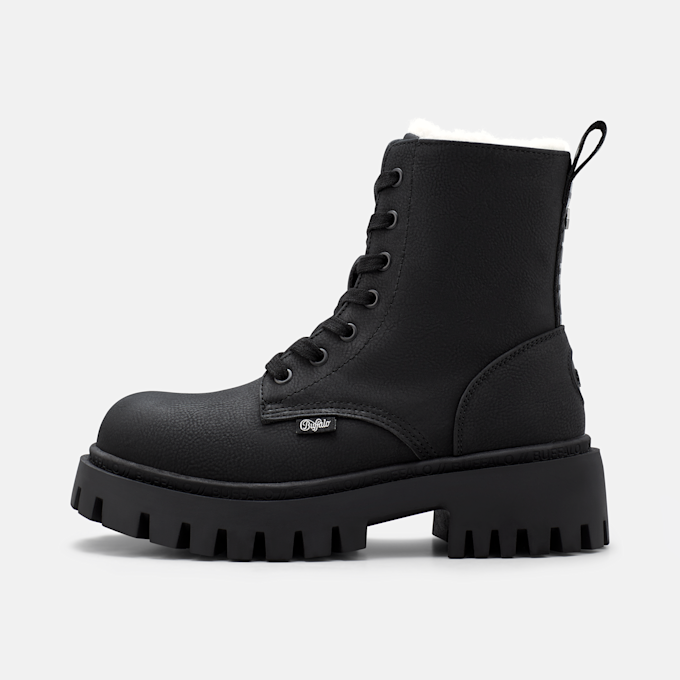 Buffalo ZANOS LACE UP MID WARM - VEGAN NUBUCK black 105970 1