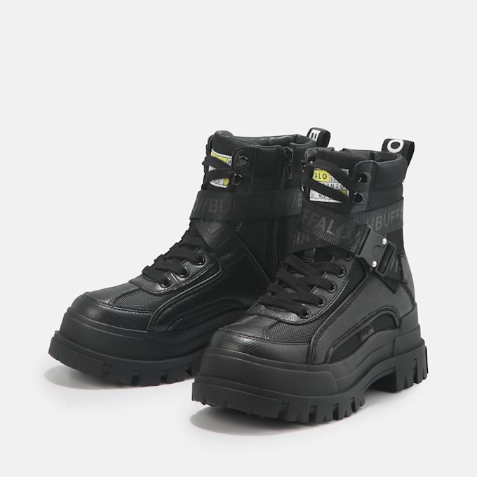 Buffalo Aspha COM 1 Lace Up MID negro 62875 4
