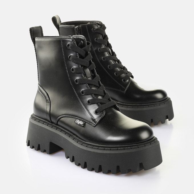 Buffalo Aspen Lace Up MID schwarz 65482 3