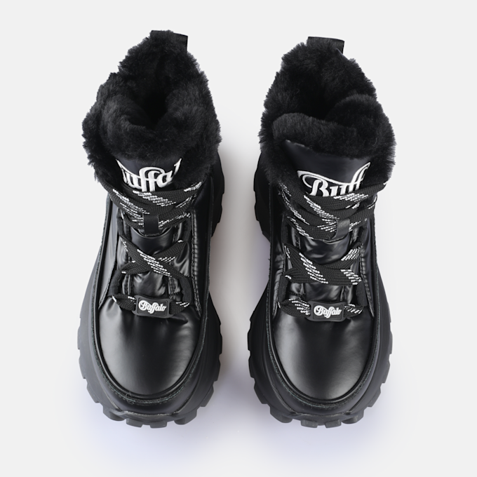 Buffalo Manhatten WNTR Lace Up Puffed schwarz 91279 2