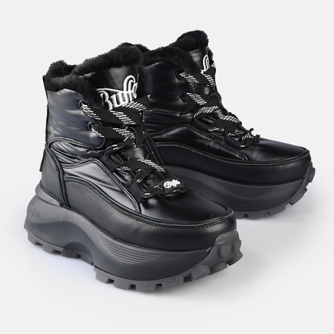 Buffalo Manhatten WNTR Lace Up Puffed schwarz 91279 3