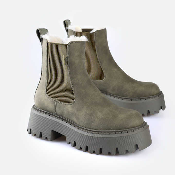 Buffalo Aspen Lace Up Warm grün 91241 3
