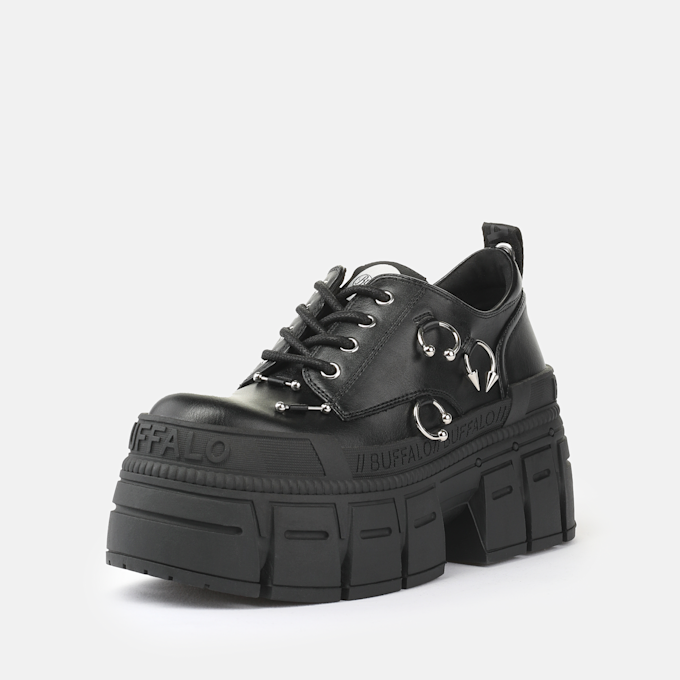Buffalo Gospher Lace Up Punk BS Schwarz 93562 2