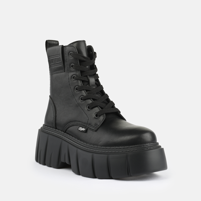 Buffalo Zespher Lace Up MID black 93036 2