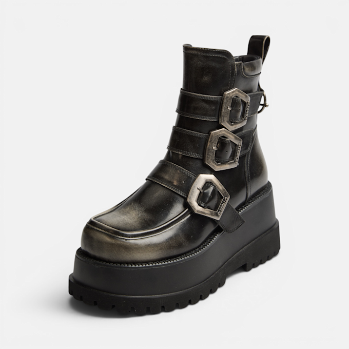 Buffalo STACK BIKER BOOT - VEGAN NAPPA gris 104559 2