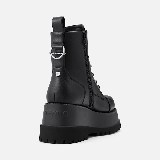 Buffalo Stack Lace Up MID nero 104560 4
