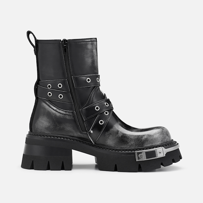 Buffalo SORAYA HEAVY BIKER MID - VEGAN NAPPA grey 104577 2