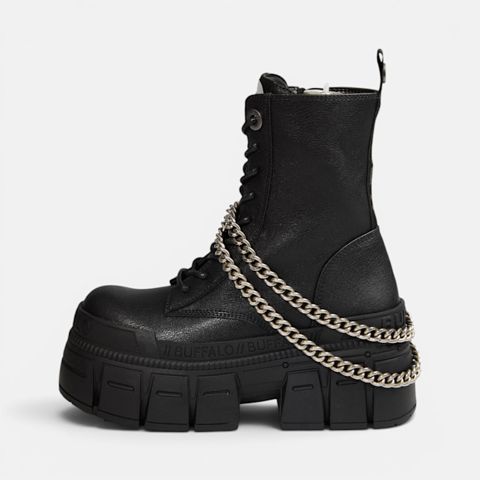 Buffalo GOSPHER LACE UP MID CHAIN - VEGAN NAPPA schwarz 104589 2