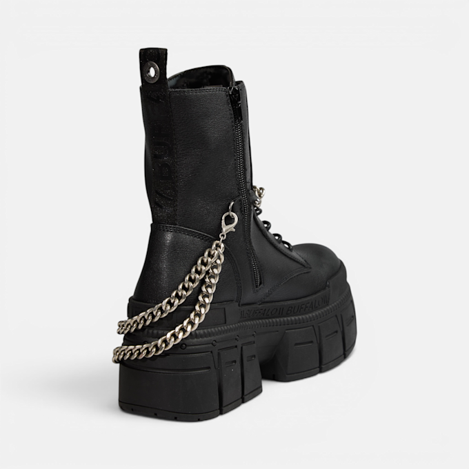 Buffalo GOSPHER LACE UP MID CHAIN - VEGAN NAPPA schwarz 104589 3