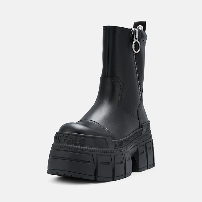 Buffalo GOSPHER  ZIP MID - VEGAN NAPPA nero 104593 3