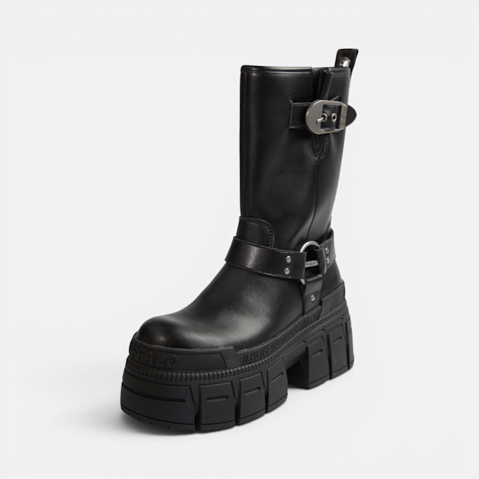 Buffalo GOSPHER BIKER MID- VEGAN NAPPA noir 104594 2