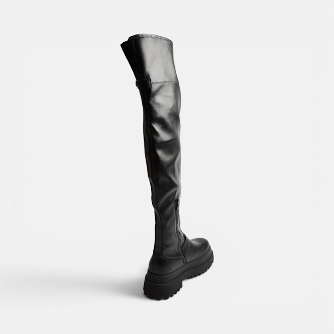 Buffalo PLUTO BIKER OVERKNEE - VEGAN NAPPA Nero 104649 3