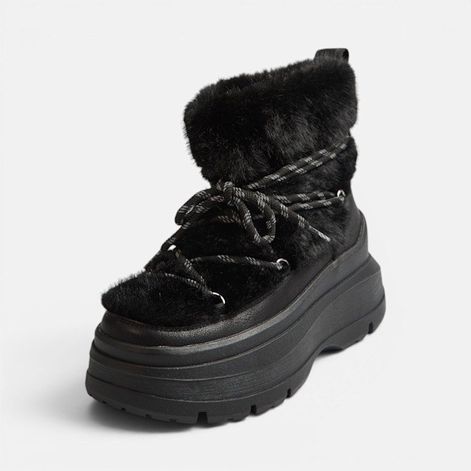Buffalo OLYMPIA FUR BOOT - VEGAN NAPPA/FUR black 104688 2