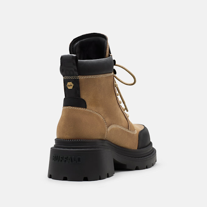 Buffalo JACK LACE UP MID - VEGAN NUBUCK beige 104699 4