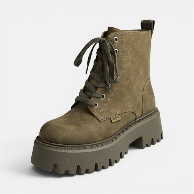 Buffalo ASPEN LACE UP MID WARM - VEGAN NUBUCK beige 104714 2