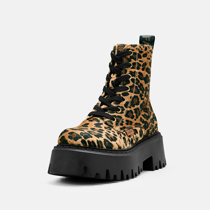 Buffalo ASPEN LACE UP MID - VEGAN FUR negro 104715 3