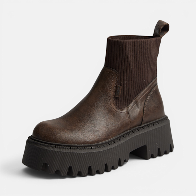 Buffalo ASPEN CHELSEA KNIT - VEGAN NAPPA/KNIT brown 104720 2