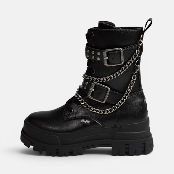 Buffalo ASPHA LACE UP BIKER - VEGAN NAPPA negro 104840 1