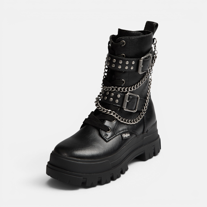 Buffalo ASPHA LACE UP BIKER - VEGAN NAPPA negro 104840 2