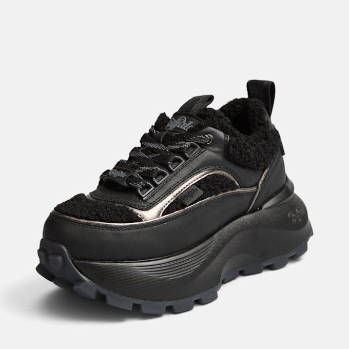 Buffalo MANHATTEN SNEAKER WARM - VEGAN NAPPA/FUR black 104912 2