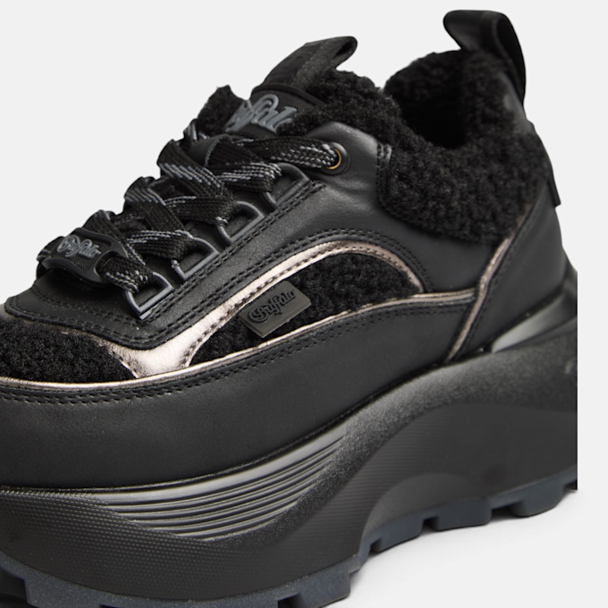 Buffalo MANHATTEN SNEAKER WARM - VEGAN NAPPA/FUR negro 104912 5