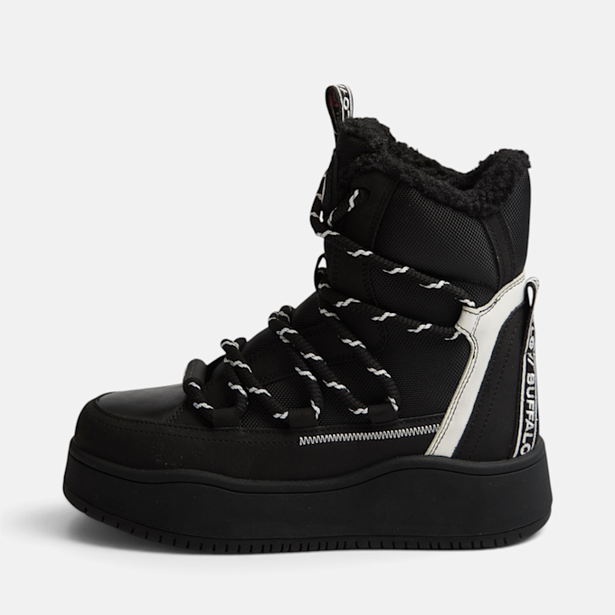 Buffalo ARIYA LACE UP WARM HI - VEGAN NUBUK/NYLON black 104914 1