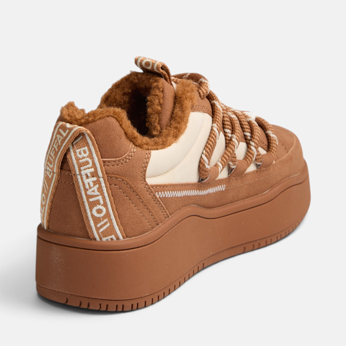 Buffalo ARIYA LACE UP WARM LO - VEGAN NUBUCK Marrone 104919 3