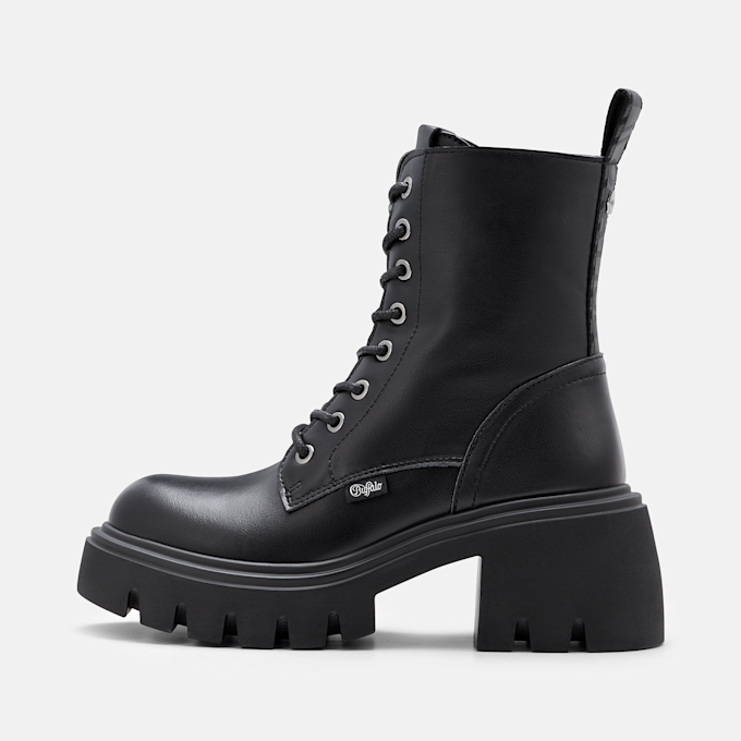 Buffalo ZENA LACE UP MID - VEGAN NAPPA negro 105964 1