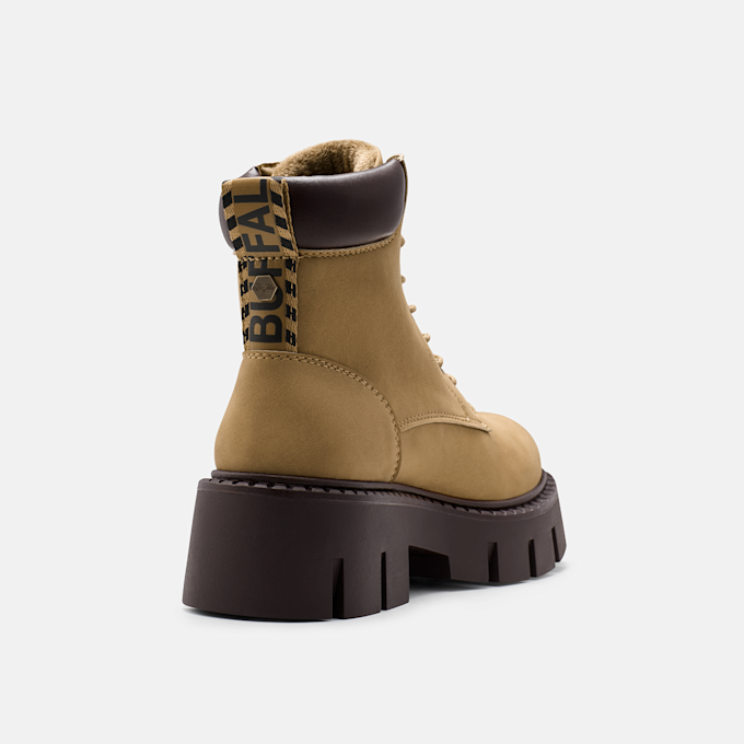 Buffalo ZELIA LACE UP WORK - VEGAN NUBUCK Braun 105968 4