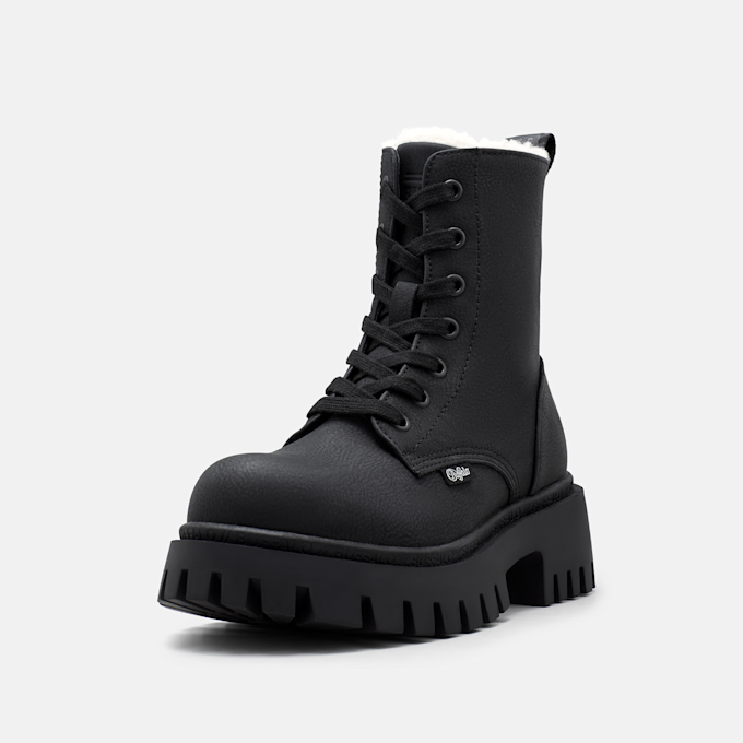 Buffalo ZANOS LACE UP MID WARM - VEGAN NUBUCK black 105970 2