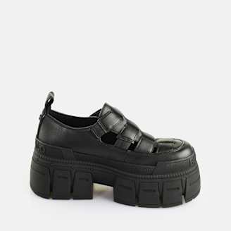 Buffalo Gospher Clog 厚底 ブラック Buy Buffalo Gospher Clog Snd in black in the BUFFALO® Shop