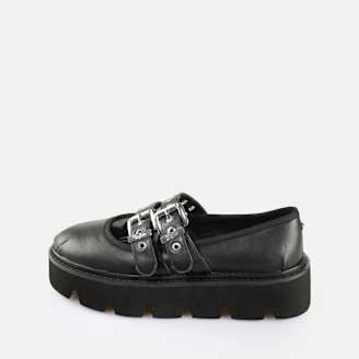 Scarpe Ballerine Buffalo Pluto Mary - Sintetiche, Tacco Piatto, Chiusura Con Riccioli, Larghezza Normale