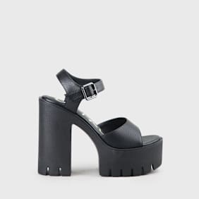 Buffalo JALILA - PLATFORM SANDAL - IMI LEATHER - BLACK black